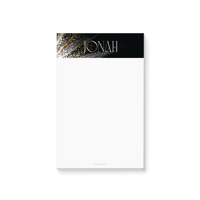 Elegant Business Notepad in Gold Silver and Black, Office Stationery To Do List Pad, Personalized Company Notepads, Custom Corporate Notepads