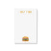 a notepad with a hamburger on it