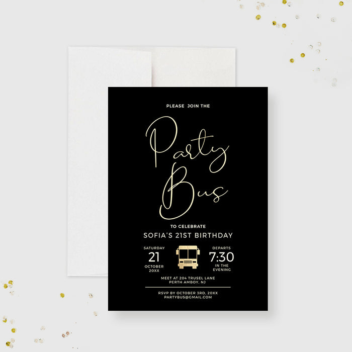 Bus Party Invitation Editable Template, Bus Birthday Party Bus, Bar Crawl Digital Download, Bar Hop Printable Editable Invitation, Pub Crawl