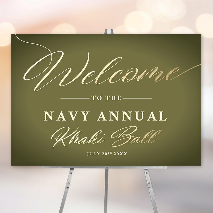 Military Khaki Ball Invitation Card, US Navy Annual Gala Invitations, Khaki Green Army Commissioning Invites