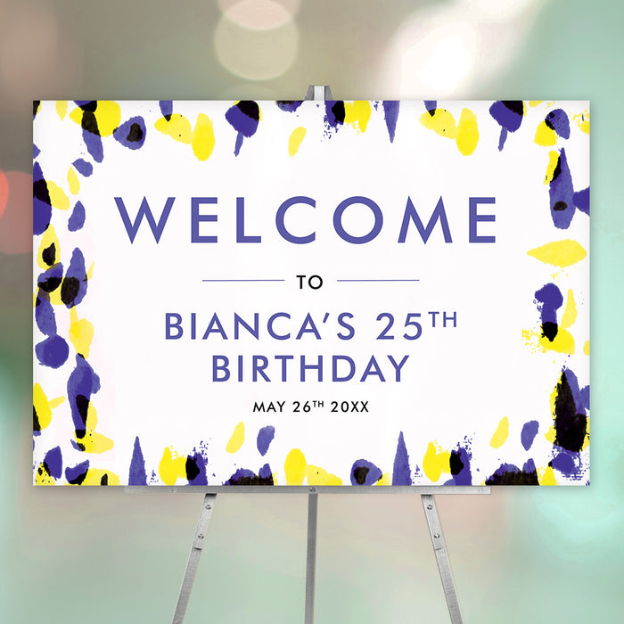 Birthday Party Invitation with Colorful Pattern, Cocktail and Dinner Invitations, Modern Invitation for 21st 25th 30th 40th 50th Birthday Bash