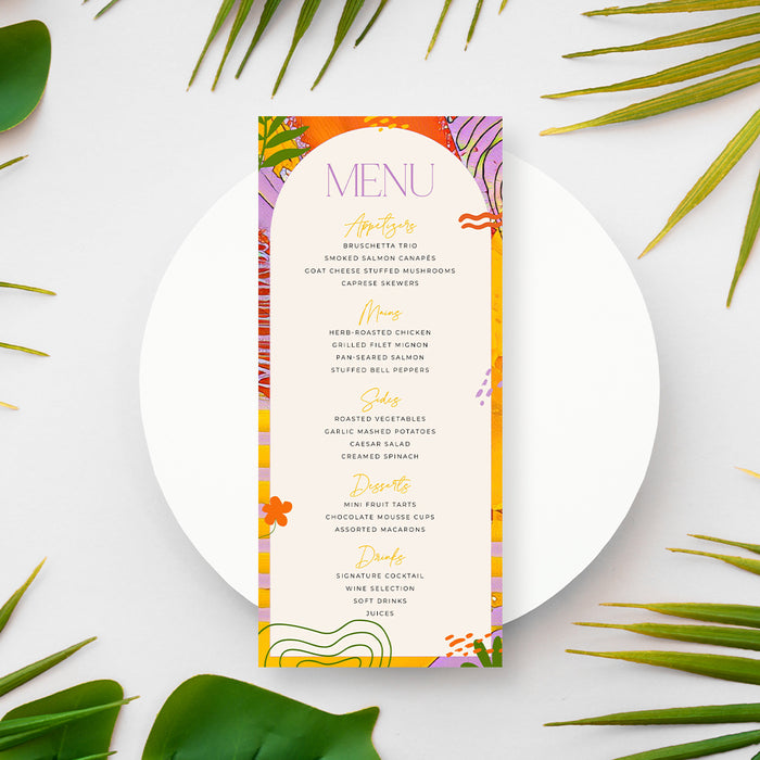 Sunny Baby Shower Invitation Card with Colorful Abstract Art, Summer Brunch Party Invites, Birthday Party Invites