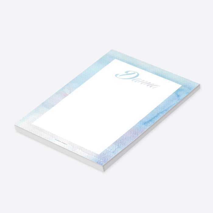 Blue Watercolor Notepad, Soothing Watercolor Notepad in Soft Shades of Blue, Calm and Tranquil Notepad