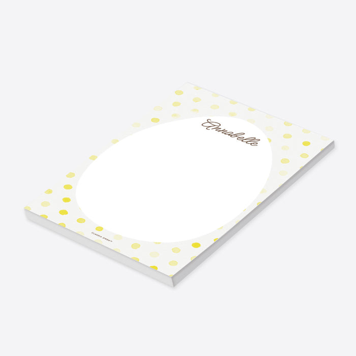 Easter Notepad with Polka Dots, Personalized Easter Gift for Girls, Easter Stationery Pad