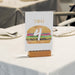 a table number with a hamburger on it