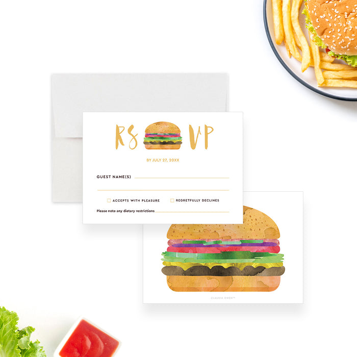 a burger rsvp card