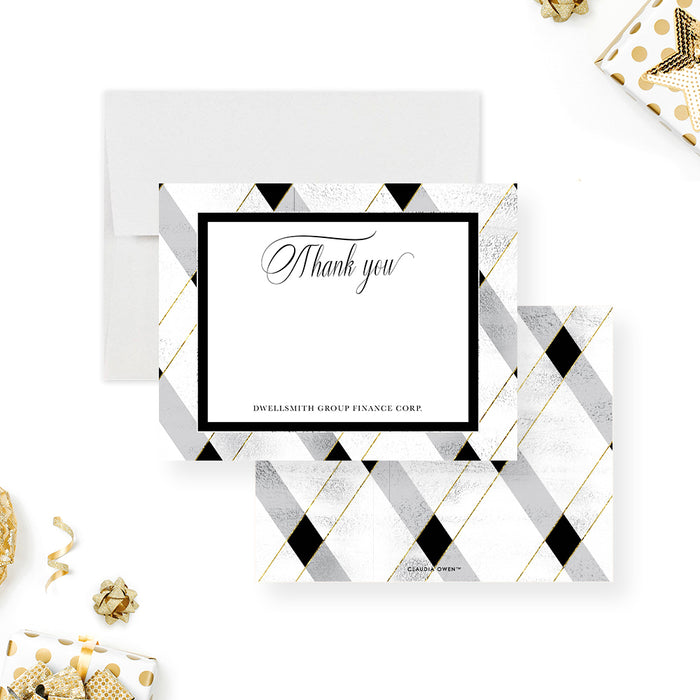 Printed Retirement Party Invitation with Plaid Pattern in Silver Gold and Black, Job Retirement Dinner Celebration, Retirement Luncheon Invites, Farewell Party Invites
