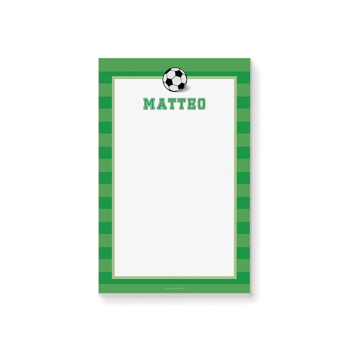 Soccer Notepad for Boys, Custom Soccer Birthday Gift for Kids, Personalized Stationery Pad for Children, Sports Notepad for School, Soccer Coach Gifts, Gifts for Soccer Players