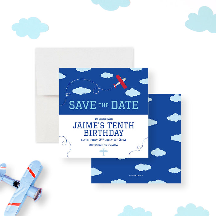 Airplane Themed Birthday Invitation Card, Time Flies Airplane Invitations for 1st 2nd 3rd 4th 5th 6th Plane Birthday Bash, Aviator Pilot Birthday Invites