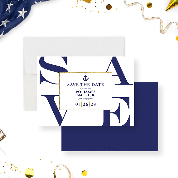 US Navy Homecoming Invitation Card, Military Welcome Home Party Invites, Marine Corps Welcome Party Invitations, Hero's Welcome Home Deployment Invite Card