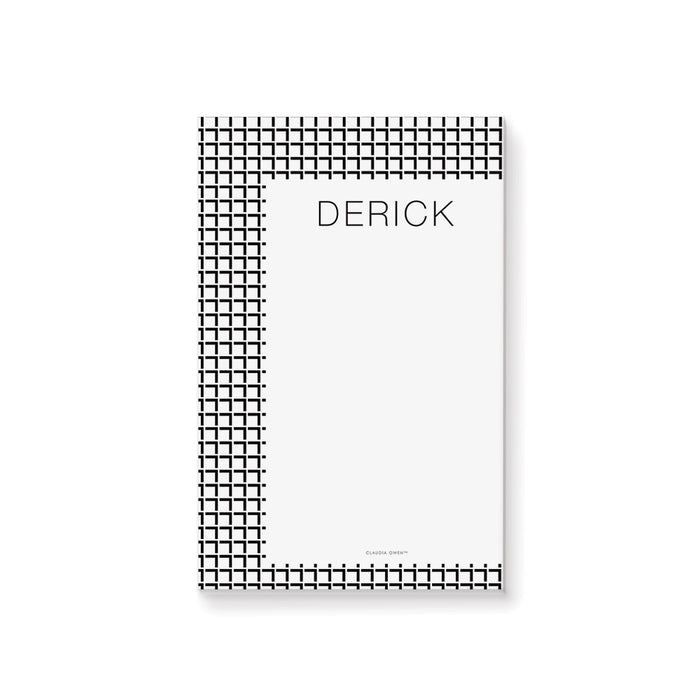 Monochrome Notepad with Modern Geometric Pattern, Black and White Officepad for Professionals, Personalized Cool Gifts for Him, Stationery Writing Pad for the Office