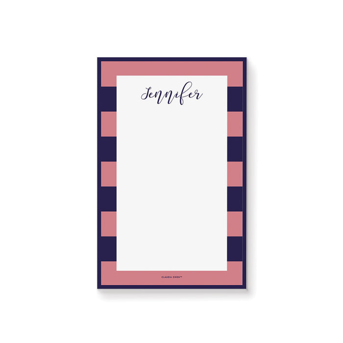 Modern Stripes Notepad, Personalized Gift for Women, Stationery Writing Paper for the Office, Stationery with Name