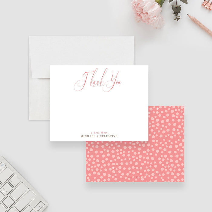 Simple Script Personalized Stationery for Women, Personalized Gift for Women, Elegant Note Cards for Women with Dots
