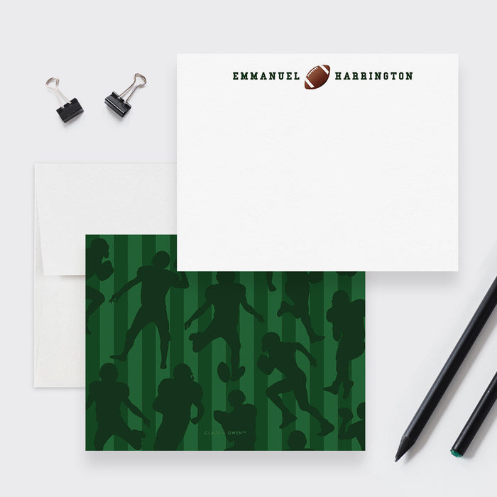 Football Stationery for Men, Masculine Note Card Set, Boys Football Thank You Cards, Football Coach Team Gift