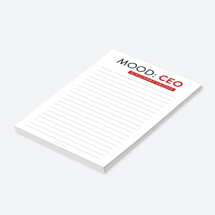 Mood CEO Notepad, Personalized Motivational Gifts for Women, Boss Lady Pad, Empowerment Gifts for Women