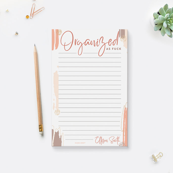 Organized as Fuck Notepad, Funny Notepad Organizer, Personalized Writing Pad, Organized AF Student Gift, Gag Gifts