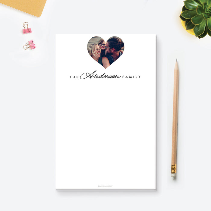 Personalized Family Notepad, Gift for Mom, Shopping List with your Own Photo, Family Stationery Notepad
