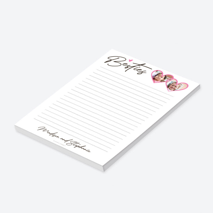 Best Friend Notepad with Photos, Bff Gifts Personalized with Photo, School Stationery Writing Pad, Notepad for Girls