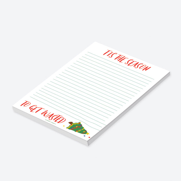 Funny Christmas Notepad Tis The Season To Get Wasted, Holiday Gag Gifts, Fun Holiday Shopping List, Christmas To Do List Pad