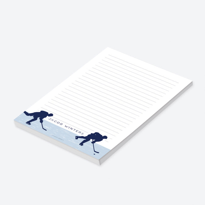 Ice Hockey Notepad for Boys, Personalized Ice Hockey Writing Stationery Pad, Hockey Gifts for Men, Ice Hockey Coach Gift