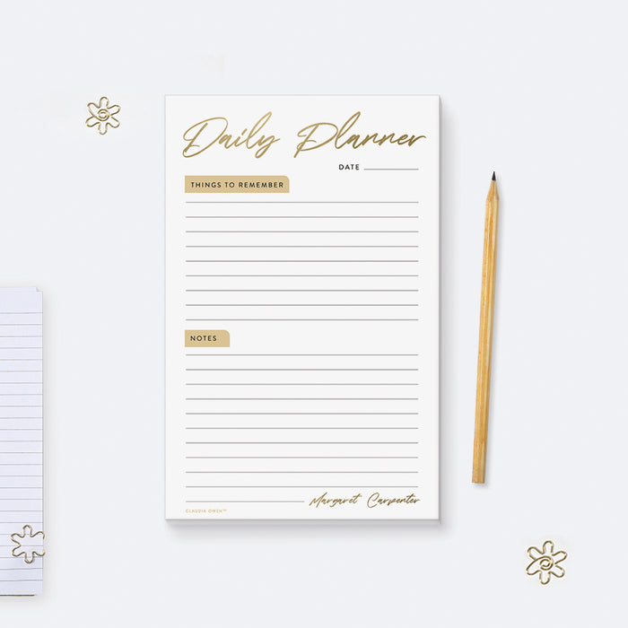 Daily Planner To Do List Notepad, Personalized To Do List Notepad, Daily To do List, Day Planner Pad, Custom Stationary For Women