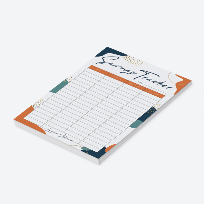 Savings Tracker Notepad, Money Saver Planner Notepad, Financial Tracker Pad, Finance Tracker
