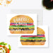 a burger birthday party card with a burger on it