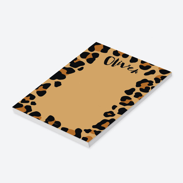 Fun Leopard Notepad, Safari Birthday Party Favor for Boys, Jungle Stationery Sketchpad for Children with Animal Leopard Print, Personalized Gift for Kids