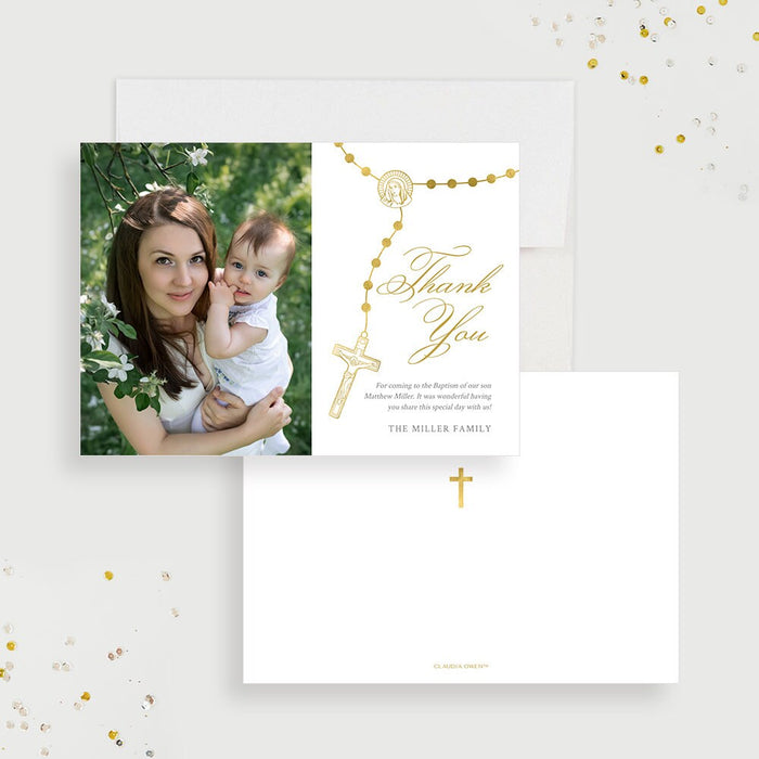 Religious Thank You Card Editable Template, Baptism Christening Confirmation Printable Digital Download, Church Thank You Notes with Photo