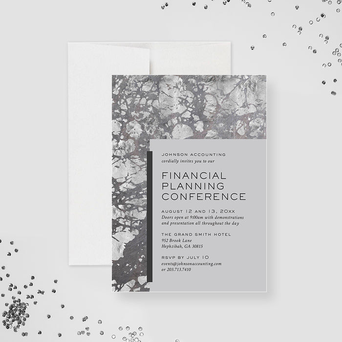 Corporate Event Invitation, Marble Business Conference Invites, Modern Company Dinner Party, Formal Professional Event, Retirement Party Cards, Gala Night