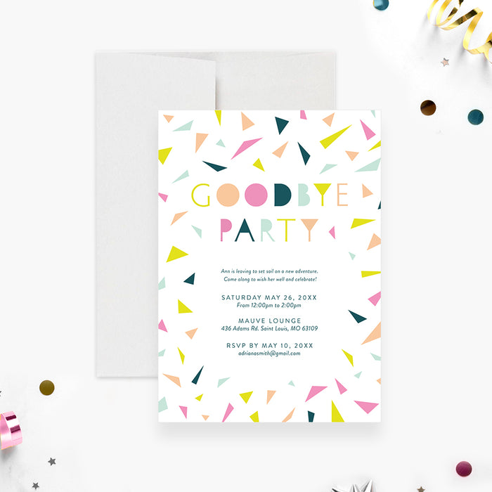 Goodbye Party Invitation Editable Template, Colorful Leaving Party Digital Download, Farewell Party Going Away Party, Moving Away