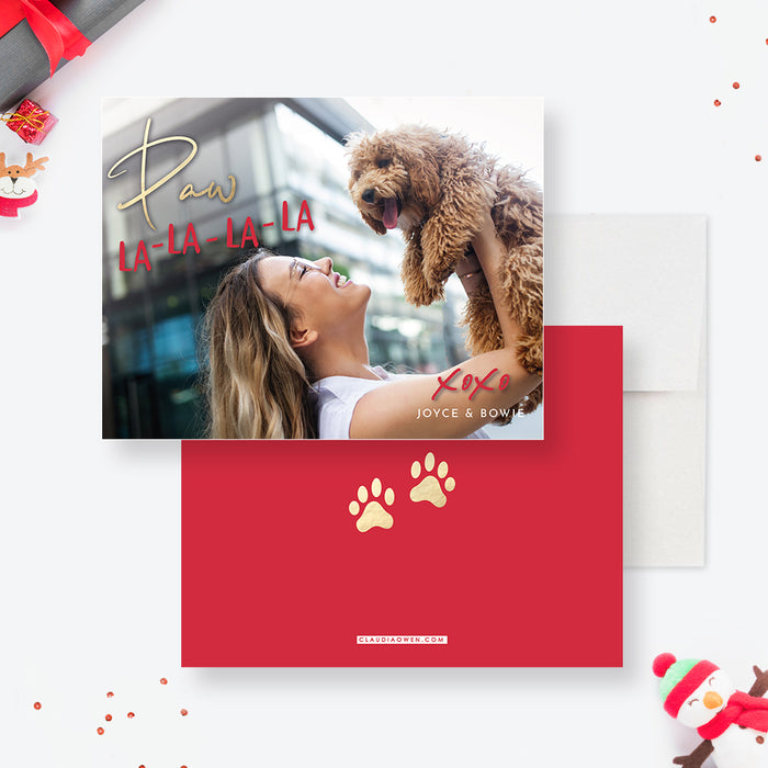 Paw La La La Photo Note Cards, Animal Stationery Card, Pet Lover Gift, Cute Note Cards, Personalized Gifts for Animal Lovers, Custom Picture Note Cards with Paw Prints