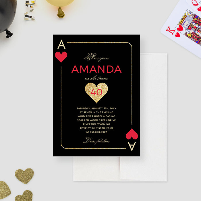 Poker Birthday Party Invitation Template, Casino Night Digital Download, Las Vegas Themed Invites for Women, Poker Night Playing Cards