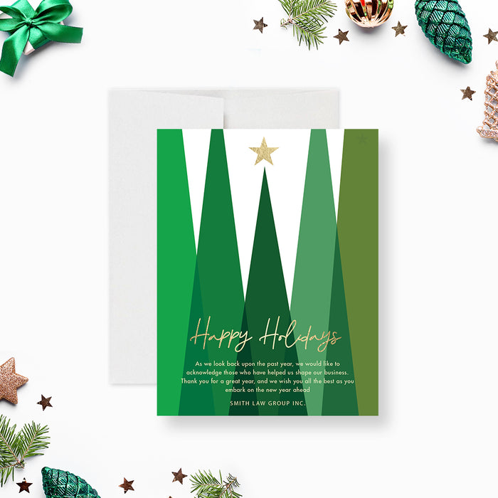 Christmas Tree Holiday Card, Creative Corporate Christmas Cards, Unique Company Holiday Cards, Personalized Business Christmas Cards, Happy Holidays Card