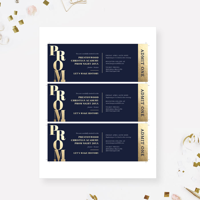 Prom Night Ticket Template, Junior Senior Prom Party Admission Ticket, Formal Event Ticket Instant Download, Printable Prom Ticket invitation, Digital Ticket for Prom Night