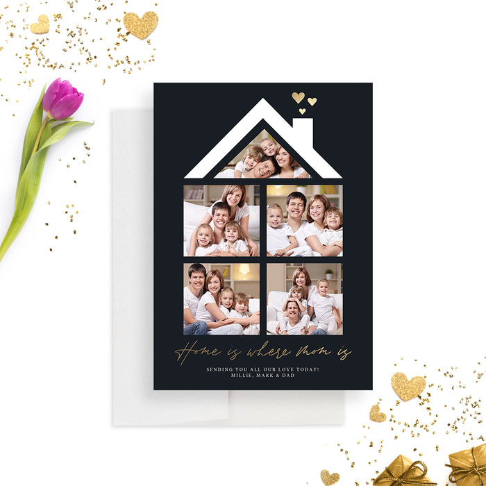 Unique Mother’s Day Photo Cards, Creative Father’s Day Cards with Photo, Birthday Gift for Mom and Dad, Personalized Happy Mother’s Day Note Card with Picture