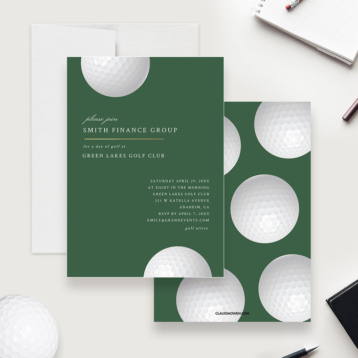 Golf Birthday Party Invitations Template, Golf Invitations for Men, Professional Masters Golf Invites, Golf Tournament Digital Download