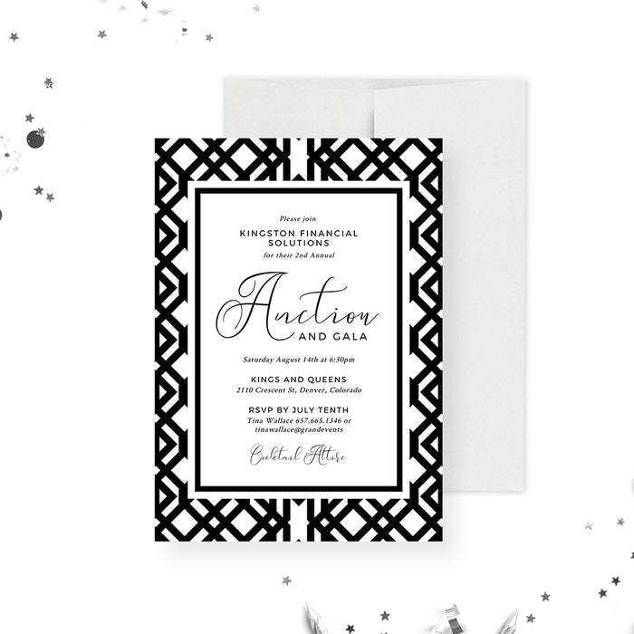 Auction and Gala Editable Template Invitations, Black and White Annual Charity Invites, Printable Formal Corporate Party, Custom Business Fundraising Event Digital File