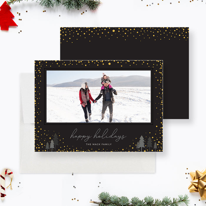 Family Greeting Photo Card Editable Template, Personalized Modern Holiday Greeting Card Digital Download, Printable Christmas Card