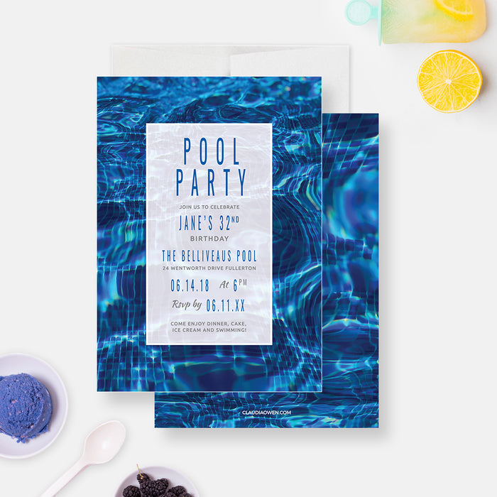 Adult Pool Party Invitation Template, Swimming Pool Birthday Invites Digital Download, Splish Splash Pool Party, Beach Pool Bachelorette, Summer Drinks by the Pool