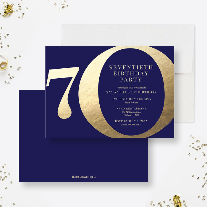 70th Birthday Invitation Template, 70 Years In Business Digital Download, 70th Business Anniversary Invite Cards