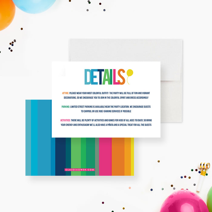 Colorful Birthday Party Invitation Card for Children