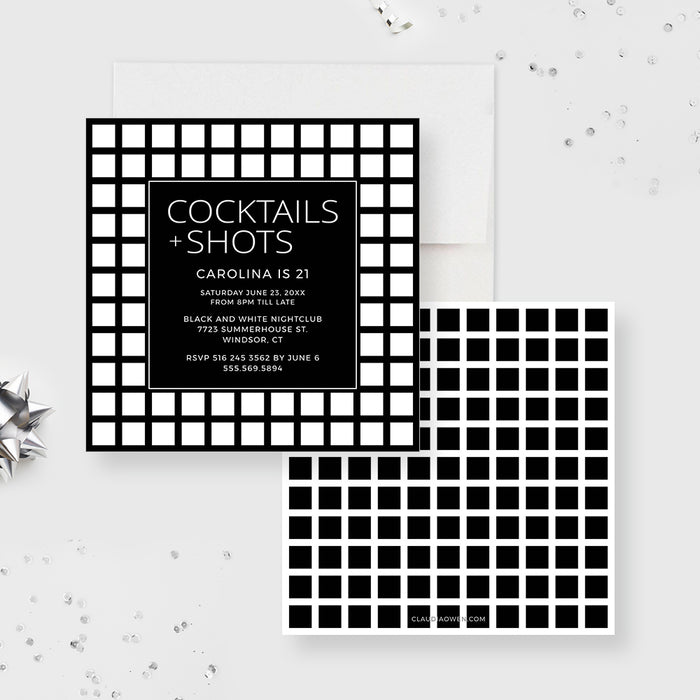 Cocktails and Shots Invitation Template, 21st 30th 40th Birthday Invitations for Men and Women, Drink Party Invites, Girls Night Out Party Digital Download, Bachelorette Party