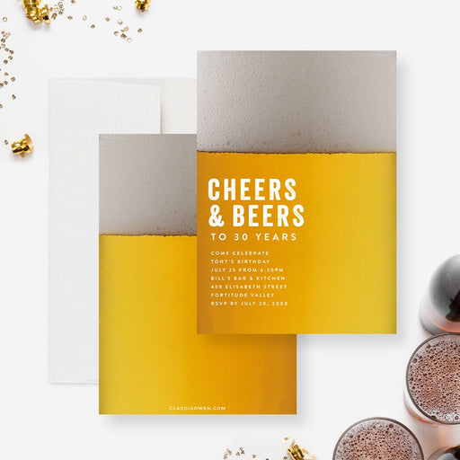 Cheers and Beers 21st 18th Birthday Party Invitation, Men&#39;s Birthday Drinks Invitation for Men, Beer Lover Finally 21 Beer Tasting