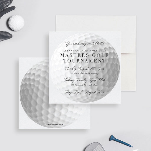 Sports Themed Golf Birthday Party Invitation, Mens Birthday Golf Tournament Golfing Birthday Hole In One Birthday, The Masters Golf