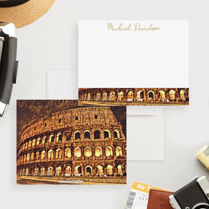 Colosseum Note Cards, Travel Lover Gifts, Italy Thank You Cards, Travel Stationery Paper, Roman Italian Gifts, Ancient Rome Greeting Cards