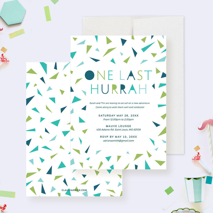 One Last Hurray Goodbye Party Invitation Template, Going Away Party Invitation with Colorful Confetti, Modern Farewell Party Invitation Digital Download, Moving Away Party Invites