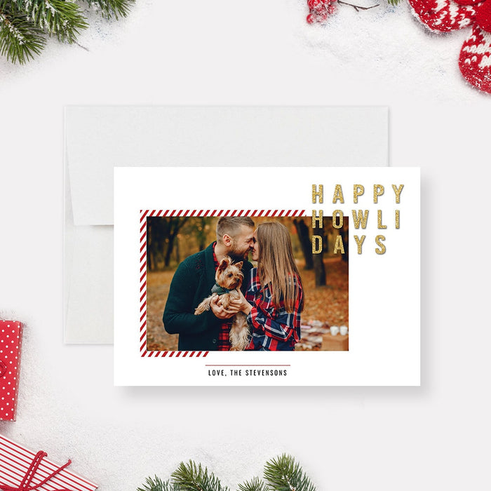 Happy Howlidays Dog Christmas Card Editable Template, Dog Mom Dad Printable Digital Download, Pet Holiday Card With Photo, Dog Lover