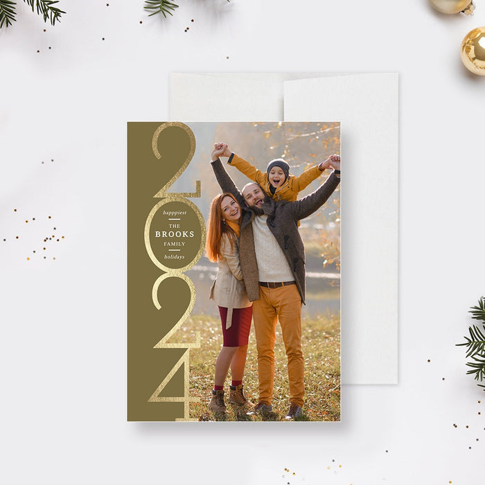 Personalized Family Holiday Cards with Photo, 2024 Photo Christmas Cards Editable Template, 2023 Happy New Year Printable Cards