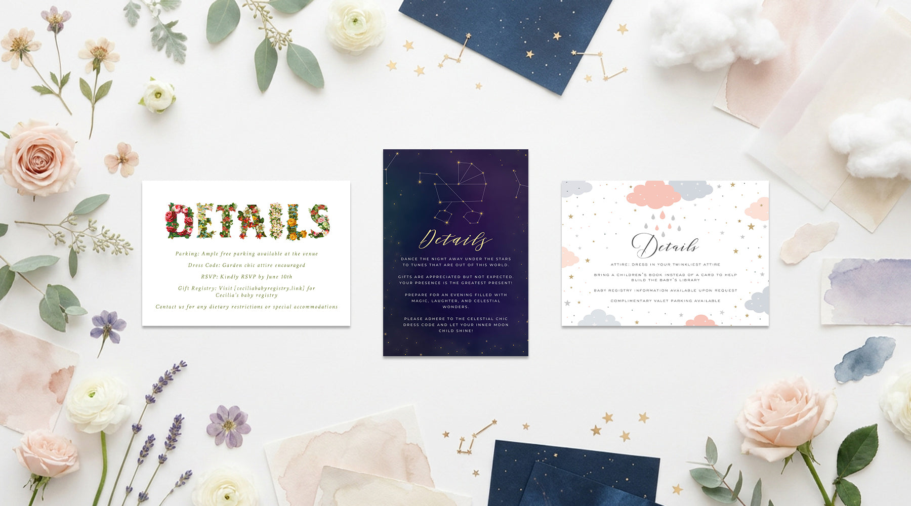 What to Include on a Baby Shower Details Card